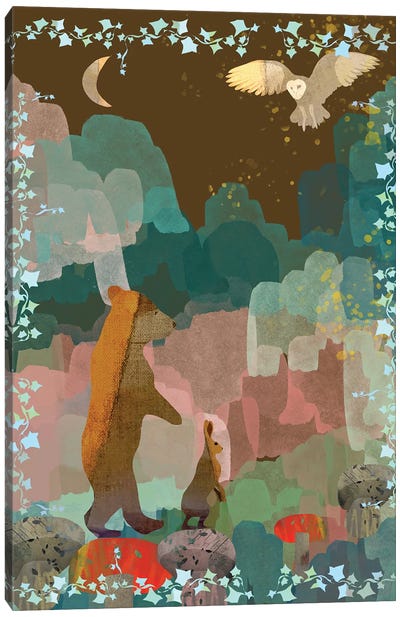 Bear And Hare Canvas Art Print - Claire Westwood