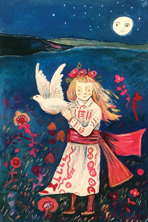 Ukrainian Girl With Dove by Claire Westwood wall art