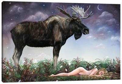 Leap And The Sleeping Princess Canvas Art Print - Magical Realism