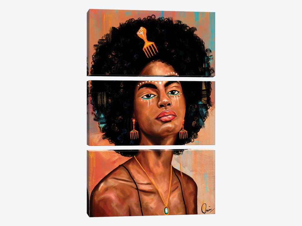 Afro Candy by Crixtover Edwin 3-piece Canvas Art Print