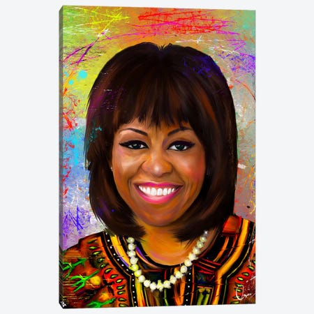 Michelle Obama Canvas Print #CXE18} by Crixtover Edwin Canvas Art Print