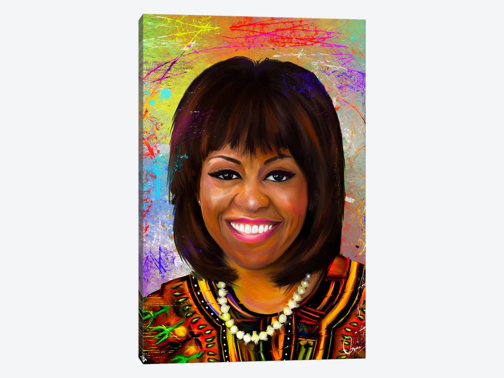 Michelle Obama by Crixtover Edwin 1-piece Canvas Print