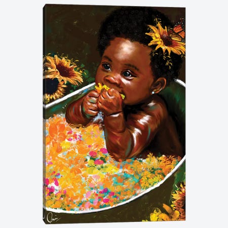 Brown Skin Girl "Hope" Canvas Print #CXE24} by Crixtover Edwin Canvas Art Print