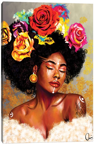 Brown Skin Girl "Harriet" Canvas Art Print - Similar to Kehinde Wiley