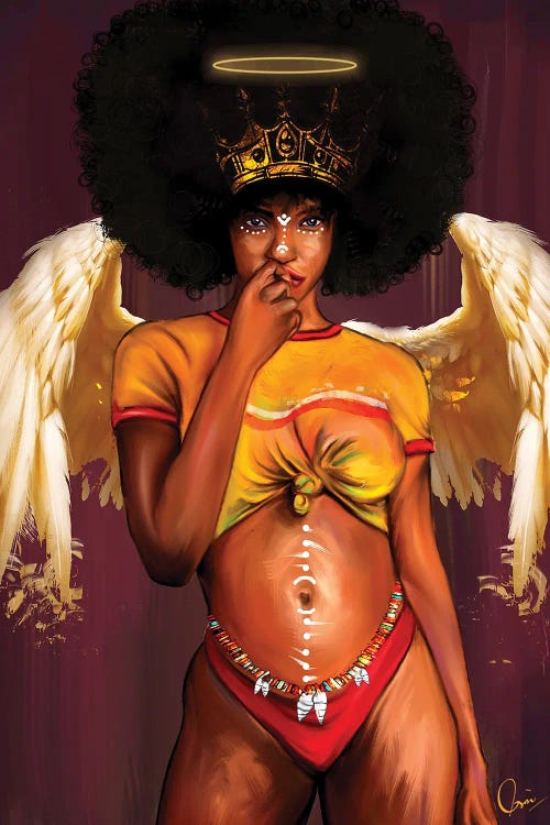 Melanin Angel by Crixtover Edwin wall art