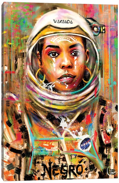 Space Negro Canvas Art Print - Afrofuturism