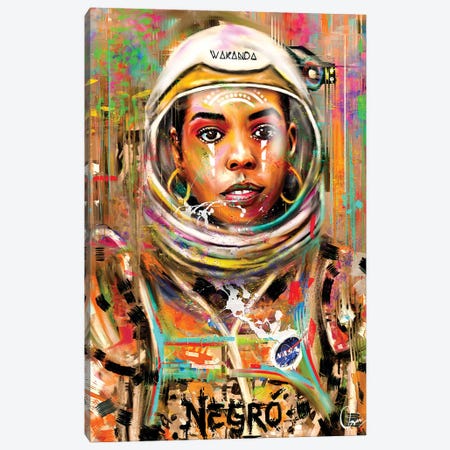 Space Negro Canvas Print #CXE28} by Crixtover Edwin Canvas Wall Art
