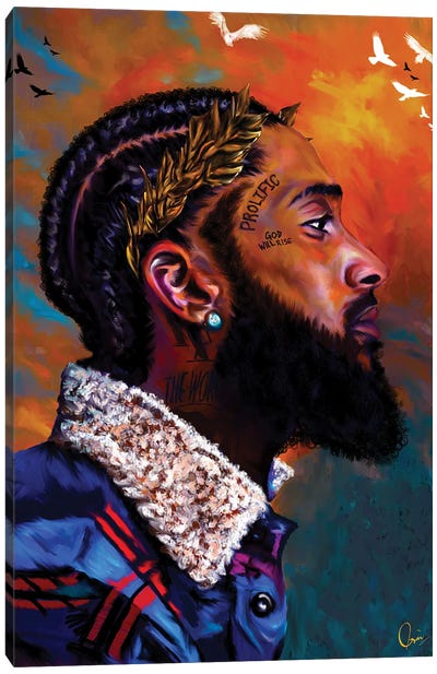 Nipsey Hussle Canvas Art Print - Art by Black Artists