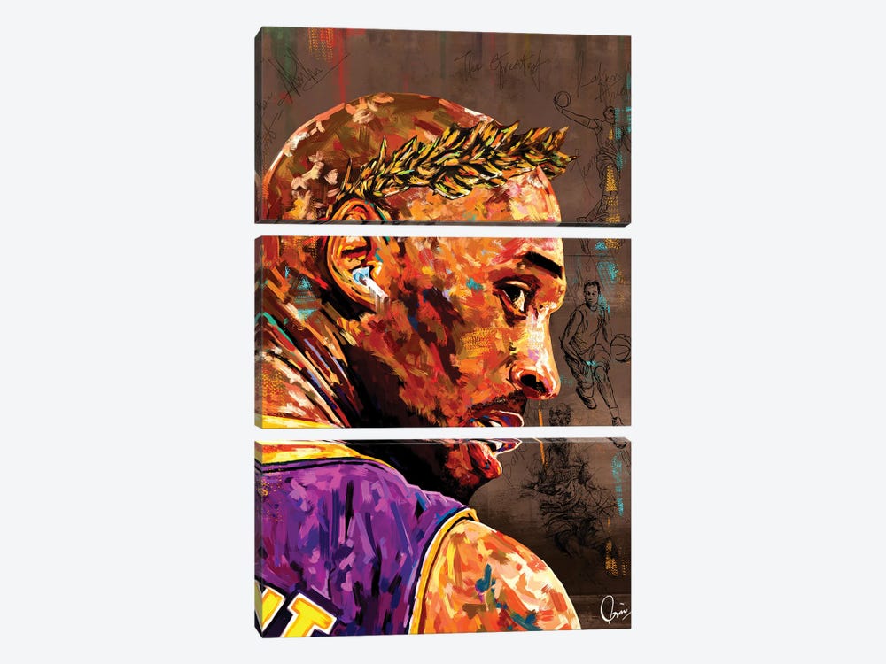 Kobe Bryant by Crixtover Edwin 3-piece Canvas Art