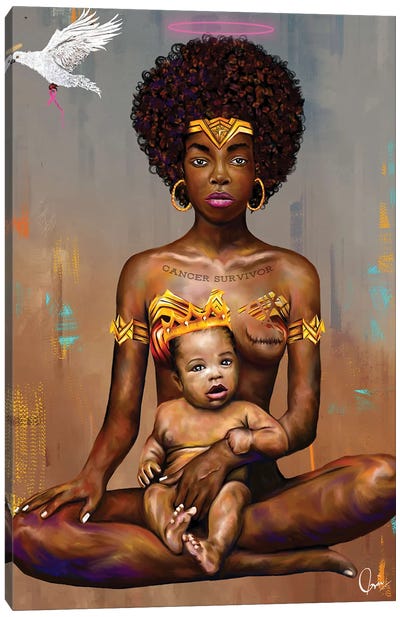 Cancer Survivor Canvas Art Print - #BlackGirlMagic