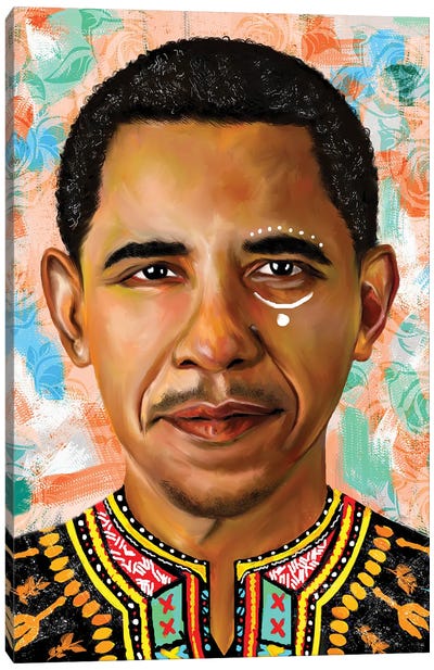 Barack Obama Canvas Art Print - Similar to Kehinde Wiley