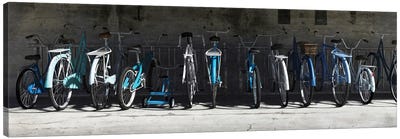 Bike Rack Blues Canvas Art Print - Cynthia Decker