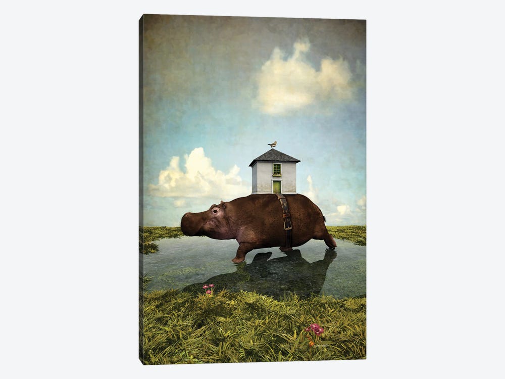 House Hippo by Cynthia Decker 1-piece Art Print