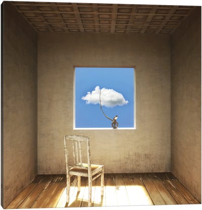 Room With A View Day Canvas Art Print - Playful Surrealism