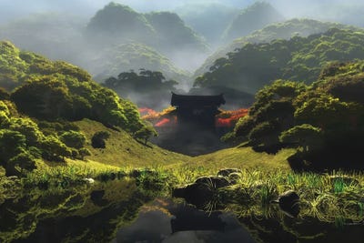 The Temple Of Perpetual Autumn by Cynthia Decker art print