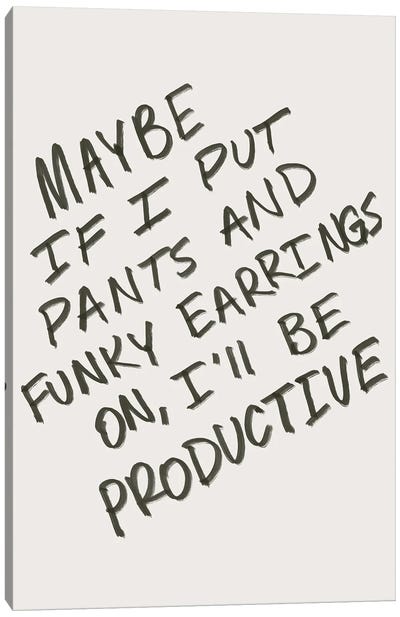 Work From Home Canvas Art Print - Office Humor