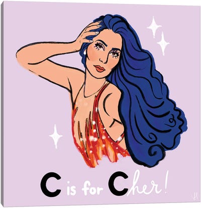 C Is For Cher Canvas Art Print - Chromoeye