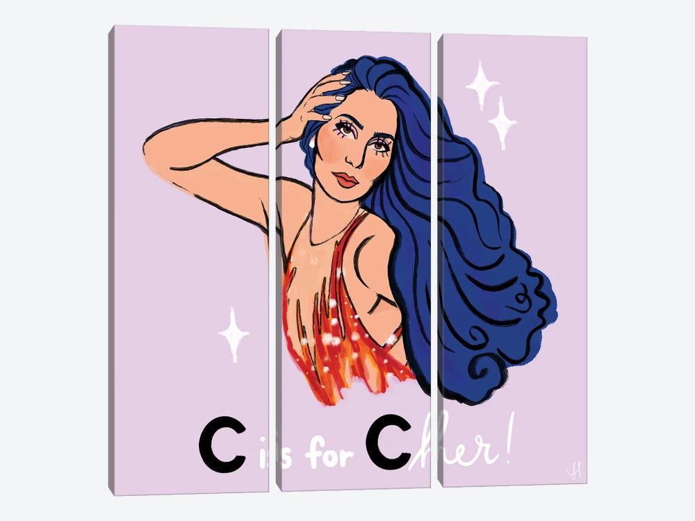 C Is For Cher by Chromoeye 3-piece Canvas Art Print