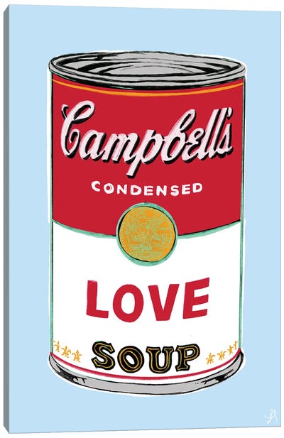 Love Soup Canvas Art Print - Campbell's Soup Can Reimagined