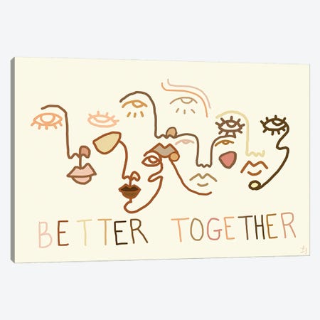 Better Together Neutral Canvas Print #CYE20} by Chromoeye Canvas Print