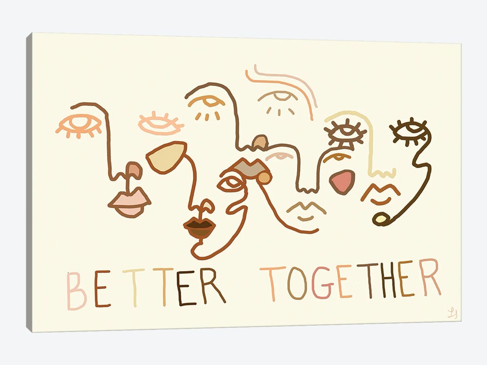 Better Together Neutral by Chromoeye 1-piece Canvas Wall Art