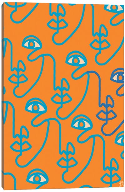 Multi-Face Tangerine Canvas Art Print - Chromoeye