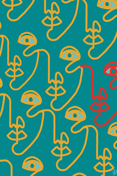 Multi-Face Mustard by Chromoeye wall art