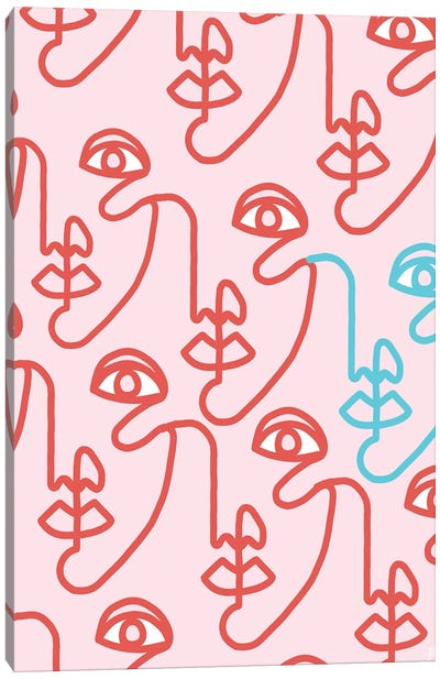 Multi-Face Pinky Canvas Art Print - Chromoeye