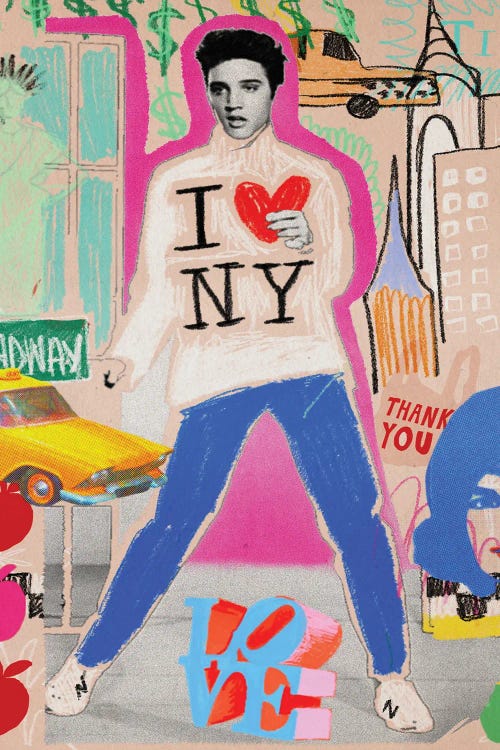 Elvis In New York by Chromoeye wall art