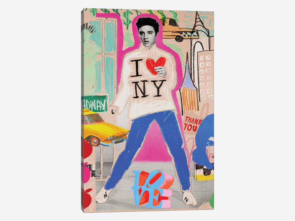 Elvis In New York by Chromoeye 1-piece Canvas Print