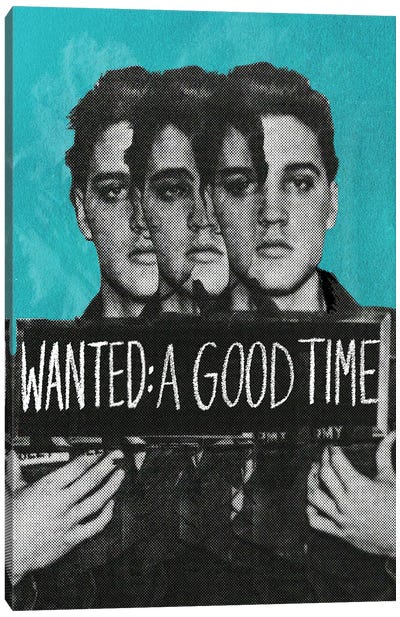 Good Times Teal Canvas Art Print - Elvis Presley