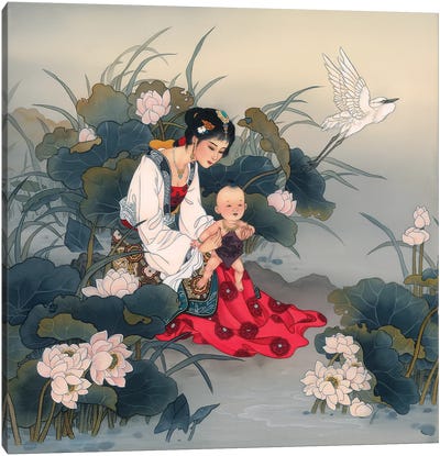 His Fathers Eyes Canvas Art Print - Asian Décor