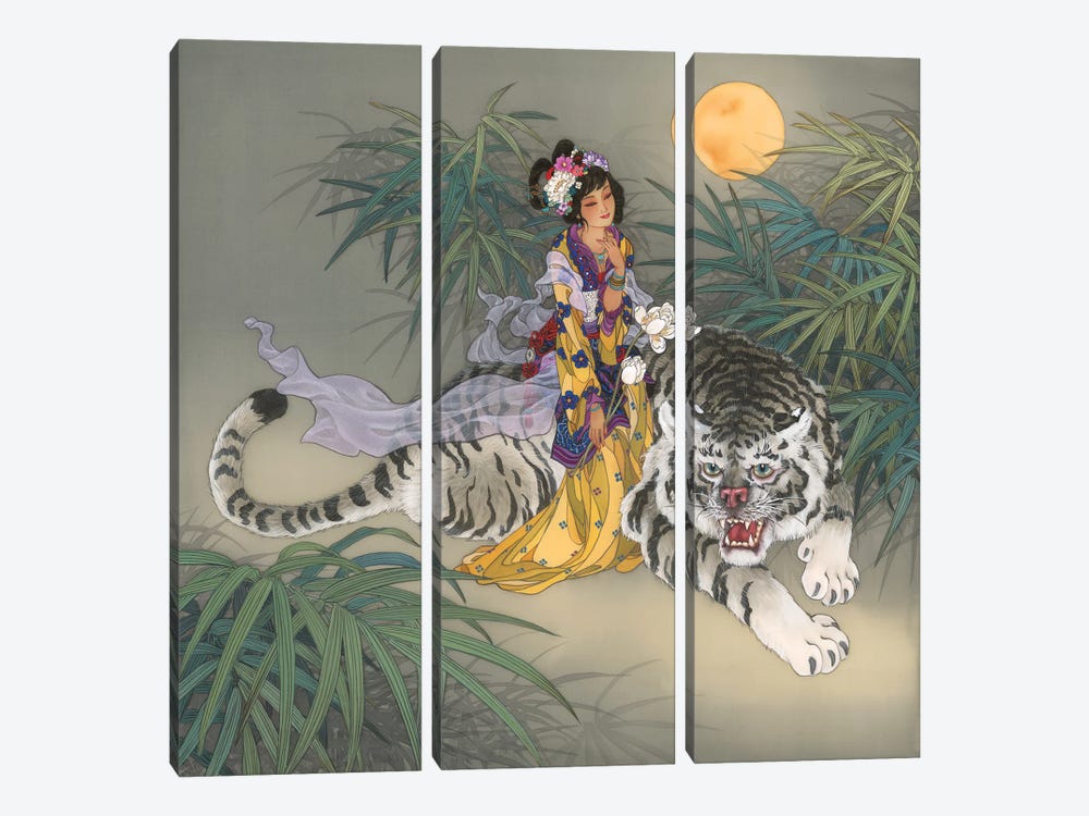 Miao Shan by Caroline R. Young 3-piece Canvas Art
