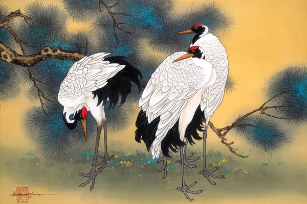 Grandmillenial Decor: Morning Cranes by Caroline R. Young