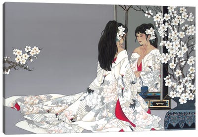Reflections Canvas Art Print - Cherry Blossom Art