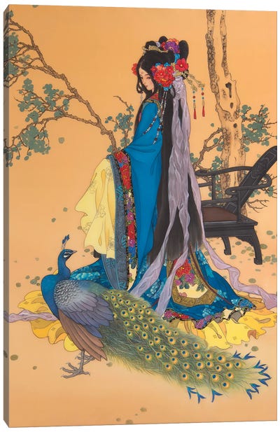 Beauty That Shames The Moon Canvas Art Print - Chinese Décor