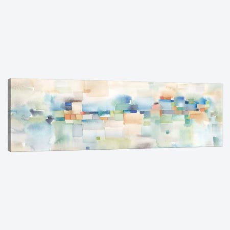 Teal Abstract Horizontal Canvas Print #CYN107} by Cynthia Coulter Canvas Art Print
