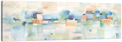 Teal Abstract Horizontal Canvas Art Print - Panoramic & Horizontal Wall Art