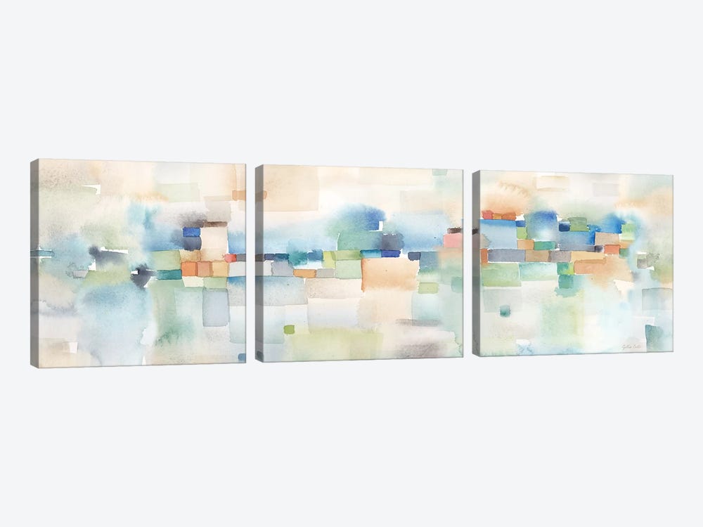 Teal Abstract Horizontal by Cynthia Coulter 3-piece Canvas Art
