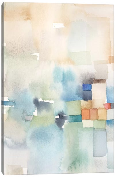 Teal Abstract Panel I Canvas Art Print - Cynthia Coulter