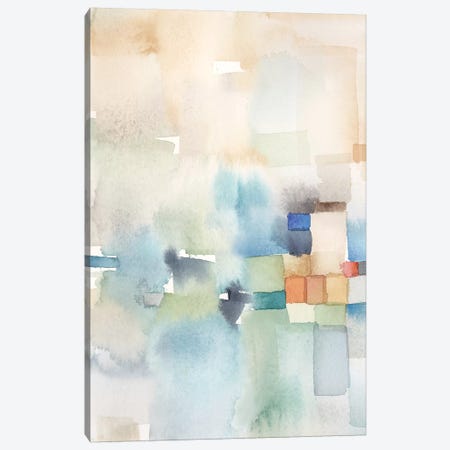 Teal Abstract Panel I Canvas Print #CYN108} by Cynthia Coulter Canvas Artwork
