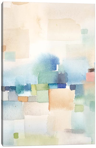 Teal Abstract Panel II Canvas Art Print - Cynthia Coulter