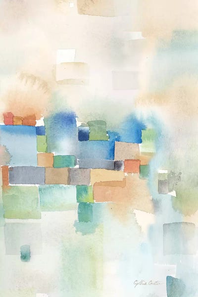 Art Pairs: Teal Abstract Panel III by Cynthia Coulter