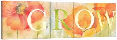 Watercolor Poppy Meadow Bloom Sign Canvas Art Print - Cynthia Coulter