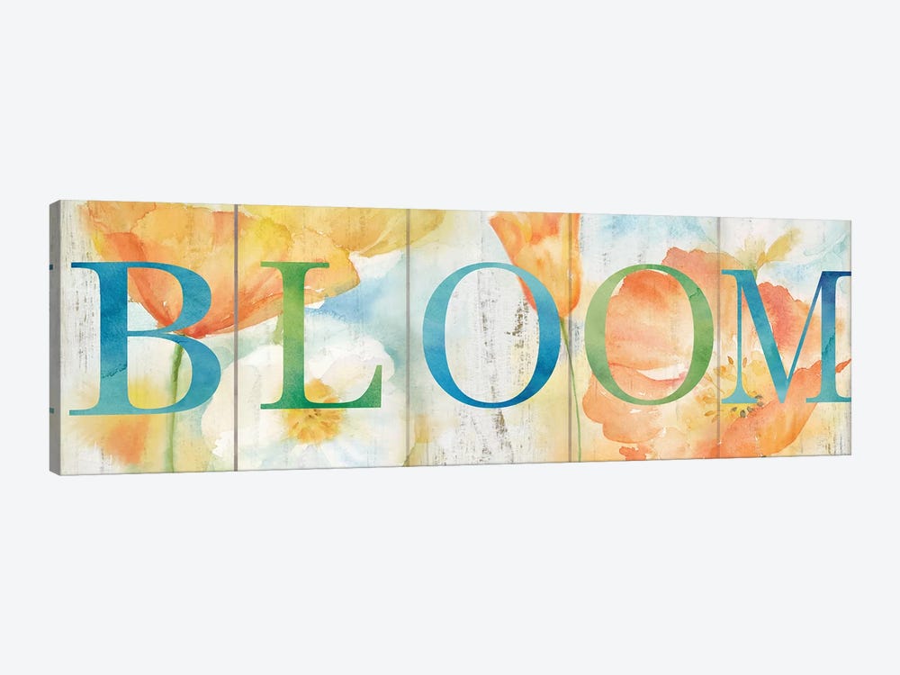 Watercolor Poppy Meadow Grow Sign by Cynthia Coulter 1-piece Canvas Art