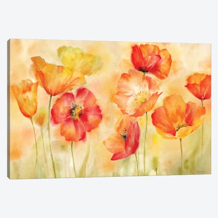 Watercolor Poppy Meadow Spice Landscape Canvas Print #CYN119} by Cynthia Coulter Canvas Art Print