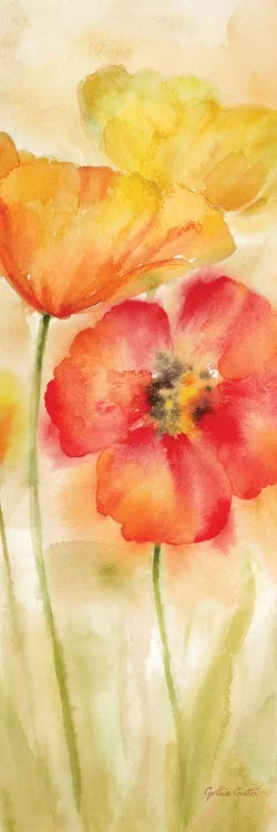 Watercolor Poppy Meadow Spice Panel I