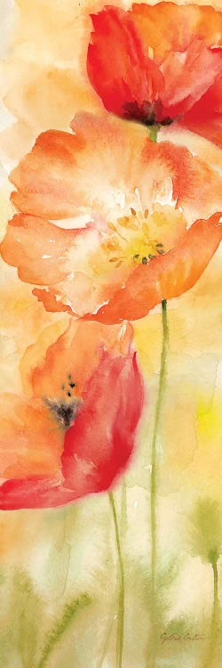 Watercolor Poppy Meadow Spice Panel II