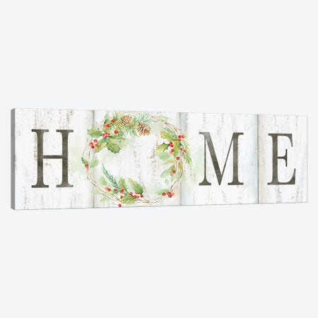 Holiday Wreath Home Sign Canvas Print #CYN127} by Cynthia Coulter Art Print