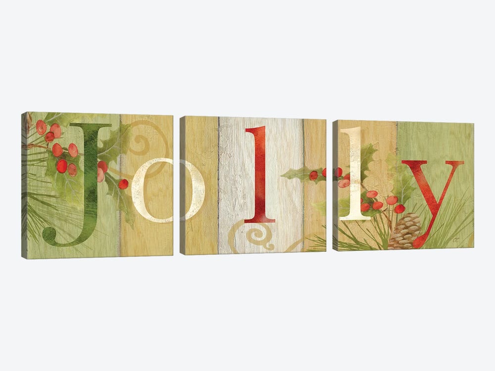 Jolly Rustic Sign III by Cynthia Coulter 3-piece Canvas Print